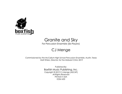 Granite and Sky for Percussion Sextet- CJ Menge
