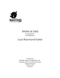 More or Less for Steelband - Louis Raymond-Kolker
